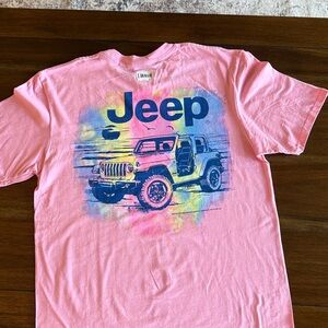 NWT Jeep Pink and Blue Graphic Tee Medium M